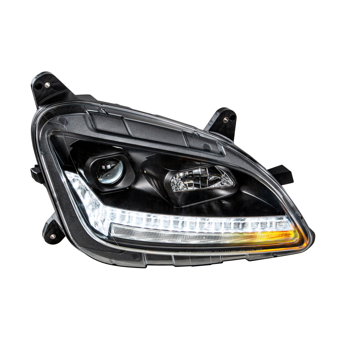 "Blackout" Projection Headlight With LED Sequential Turn & DRL For 2012-2021 Peterbilt 579- Passenge