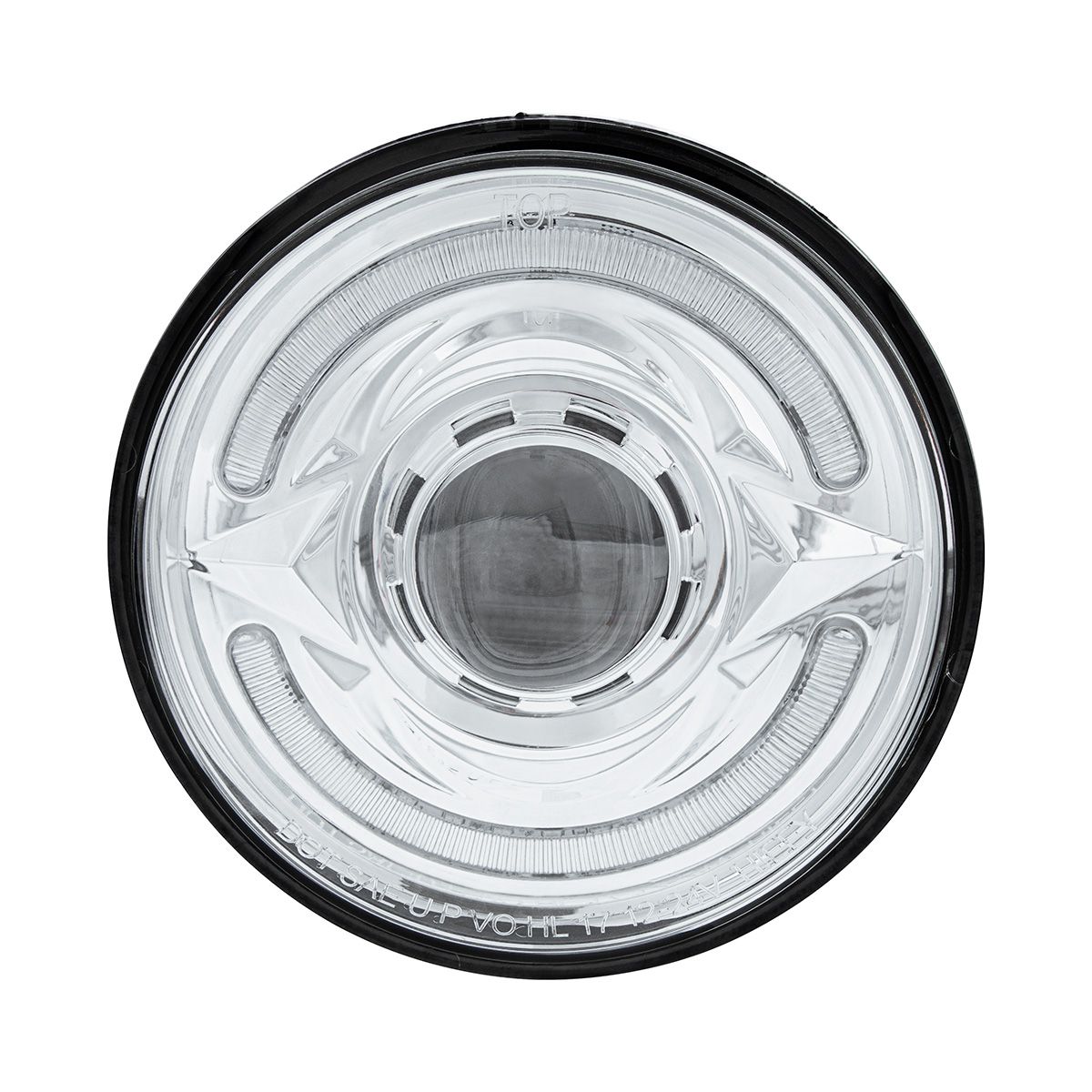 ULTRALIT- LED 5-3/4" Round Headlight With 60 LED Dual Color Light Bar, Amber & White LED - Low Beam