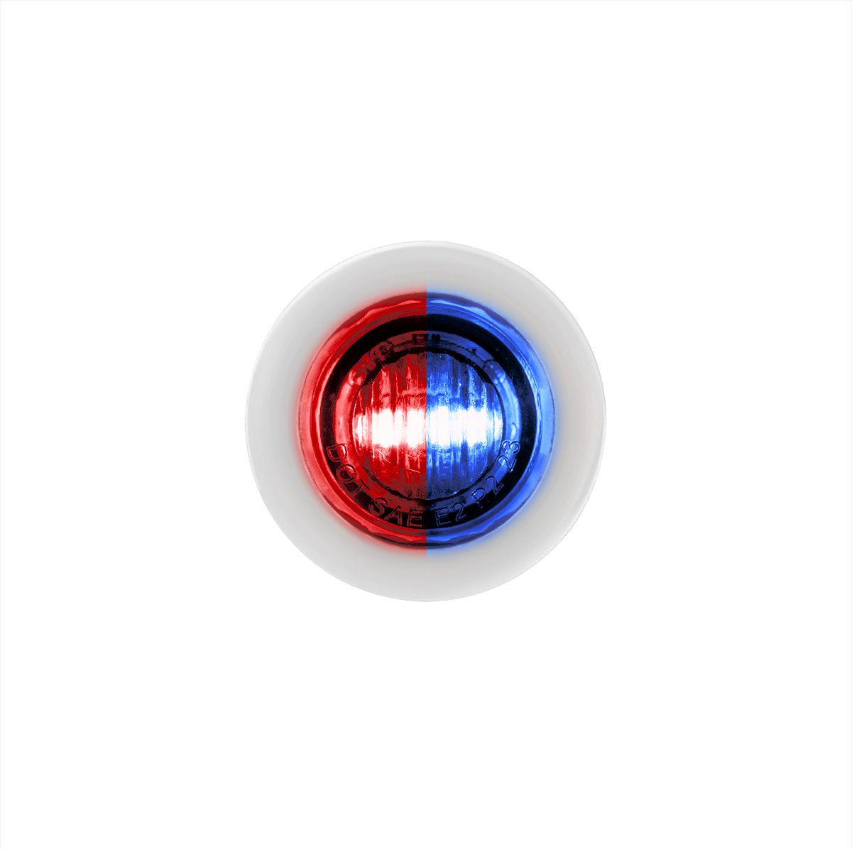 2 LED 3/4" Mini Double Fury Light (Clearance/Marker) - Red & Blue LED/Clear Lens