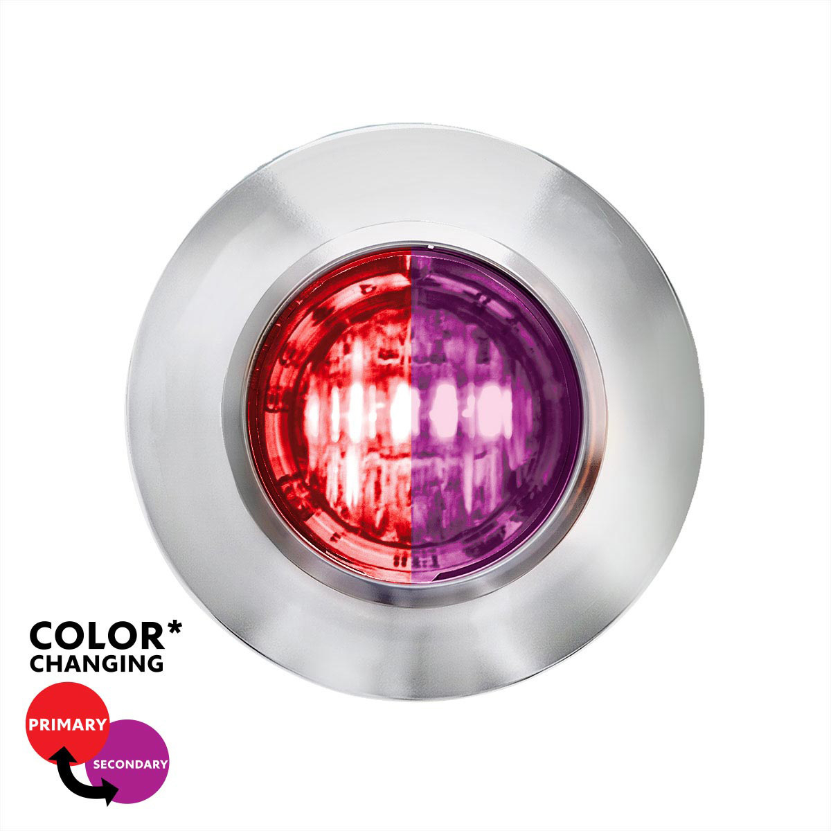 2 LED 3/4" Mini Double Fury Light (Clearance/Marker) - Red & Purple LED/Clear Lens