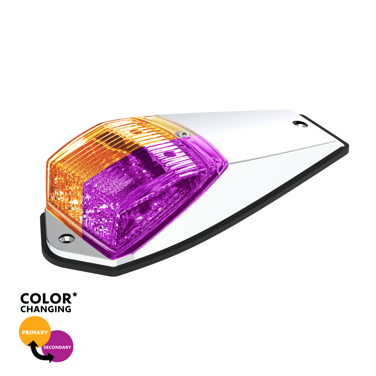 Double Fury 17 LED Grakon 5000 Style Square Cab Light - Amber & Purple LED/Clear Lens