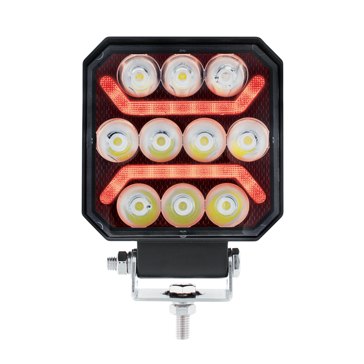 10 LED High Power LED Work Light With "U" Light Guide-Red