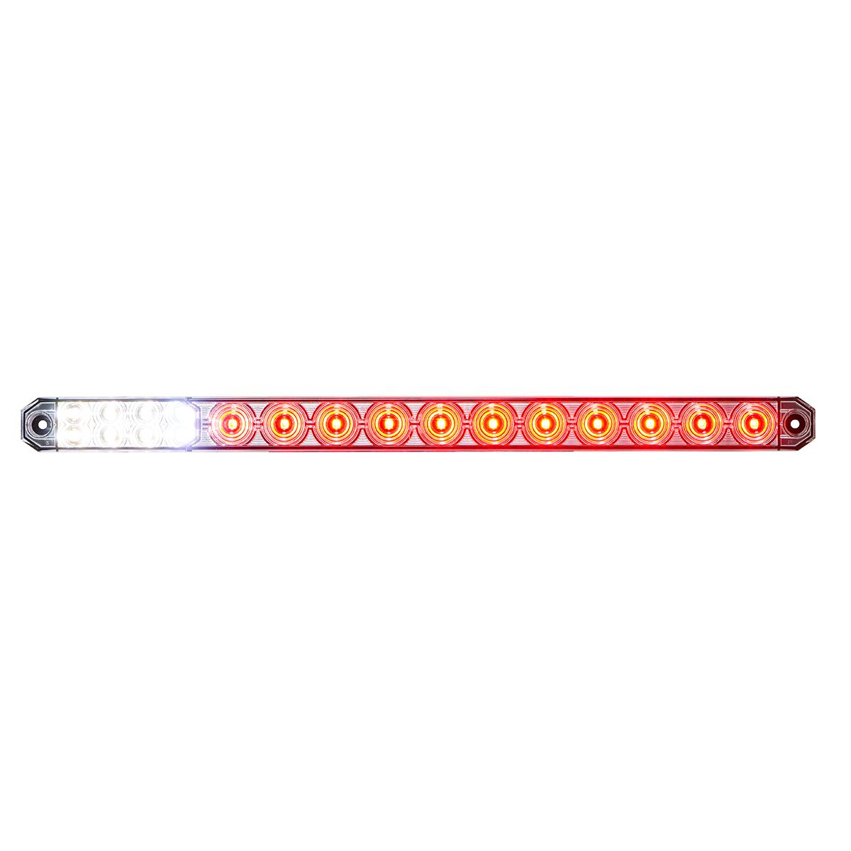 17" 27 LED Low Profile Light Bar (Stop, Turn & Tail) With Back-Up Light - Red & White LED/ Red & Cle