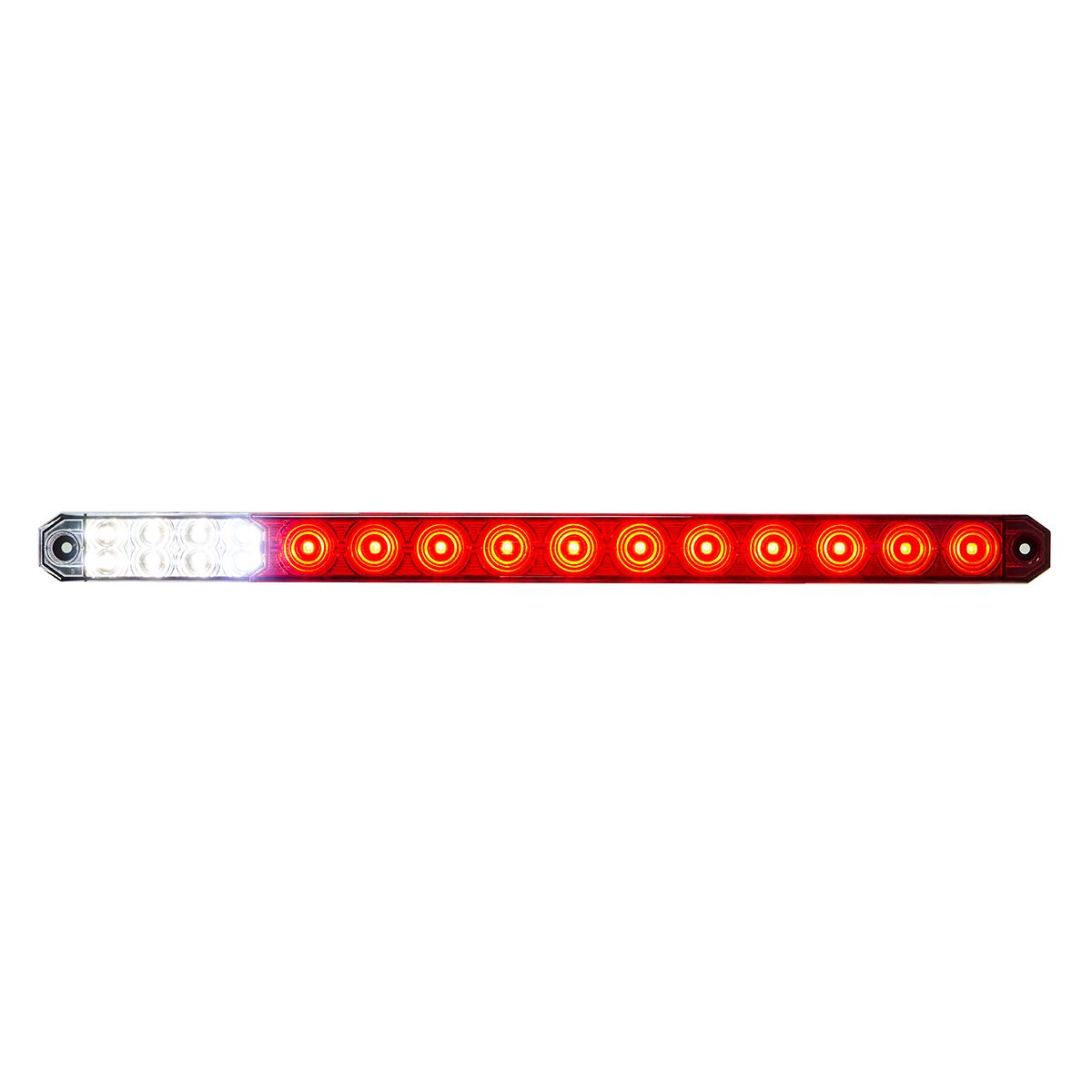 17" 27 LED Low Profile Light Bar (Stop, Turn & Tail) With Back-Up Light - Red & White LED/ Clear Len