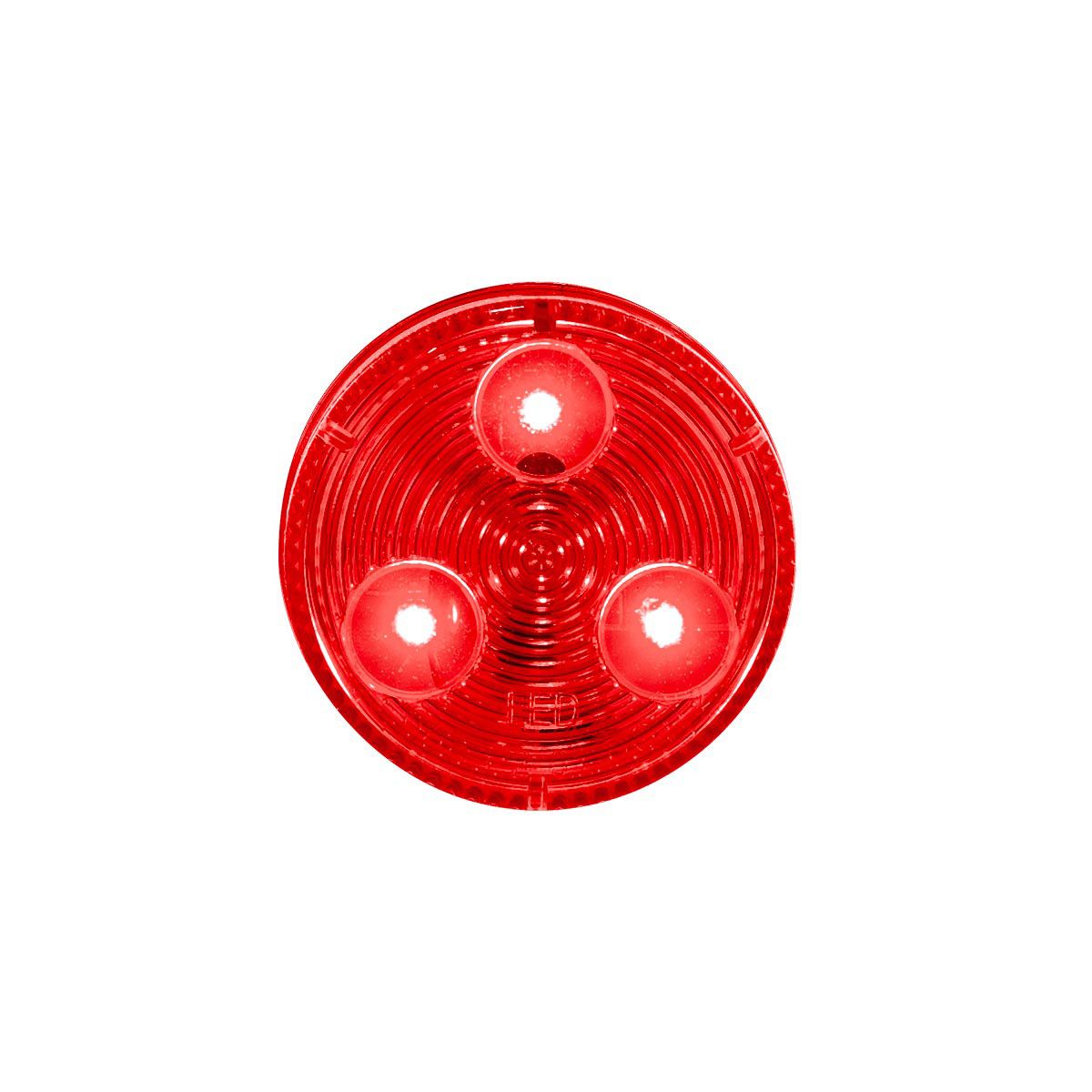 3 LED 2" Round Low Profile Light (Clearance/Marker) -Red LED/Lens (Bulk)