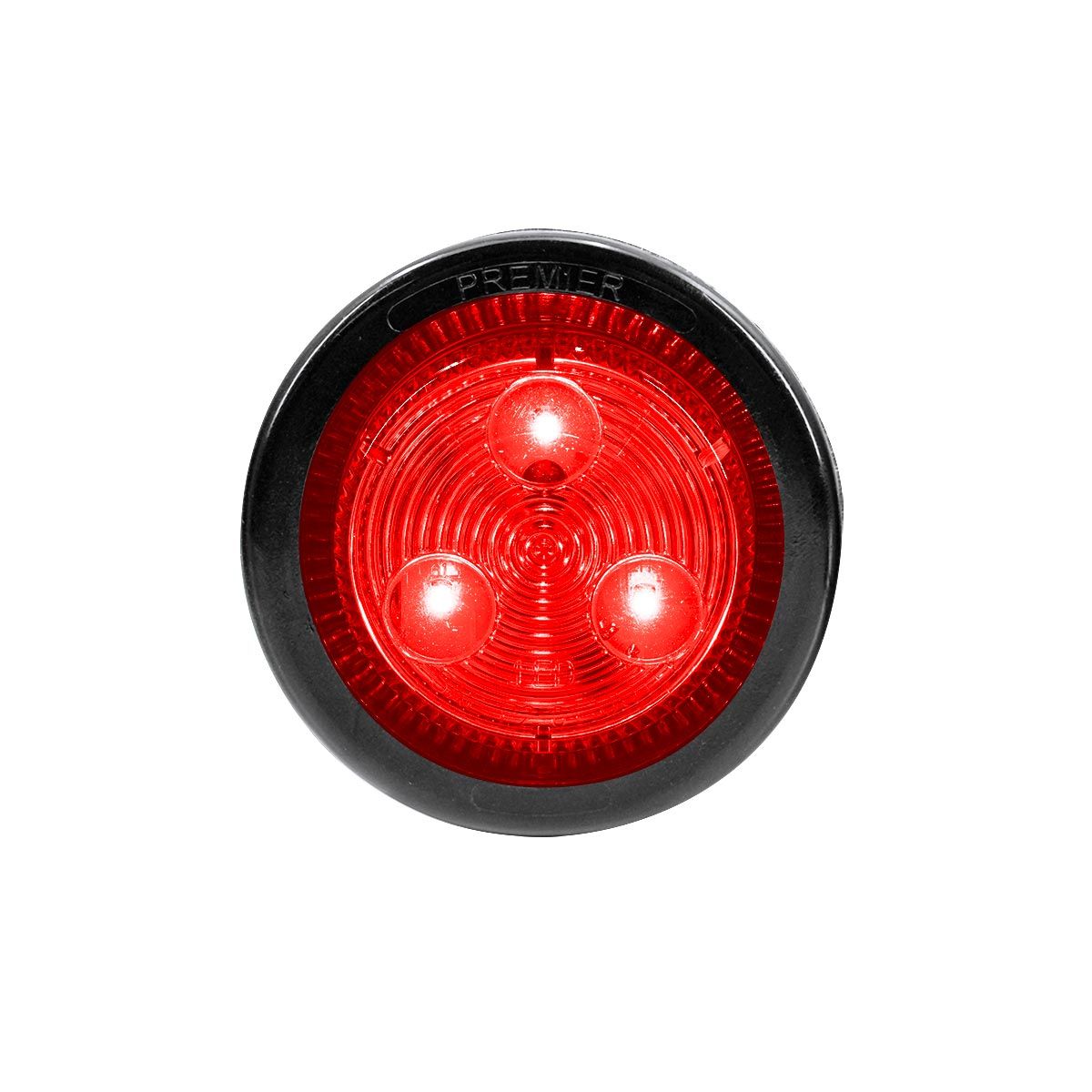 3 LED 2" Round Low Profile Light Kit (Clearance/Marker) - Red LED/Lens