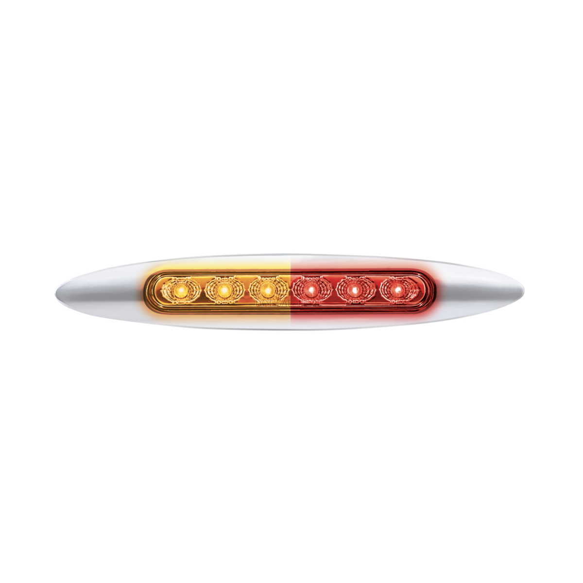 Double Fury 6 LED 6" Dual Function Marker Light With Chrome Bezel-Amber & Red/Clear Lens