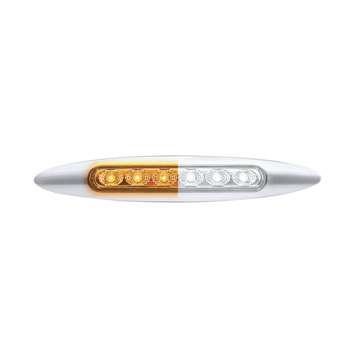 Double Fury 6 LED 6" Dual Function Marker Light With Chrome Bezel-Amber & White/Clear Lens