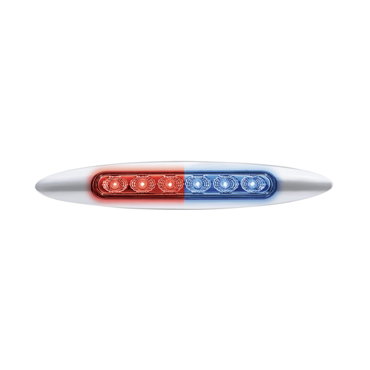 Double Fury 6 LED 6" Dual Function Marker Light With Chrome Bezel-Red & Blue/Clear Lens