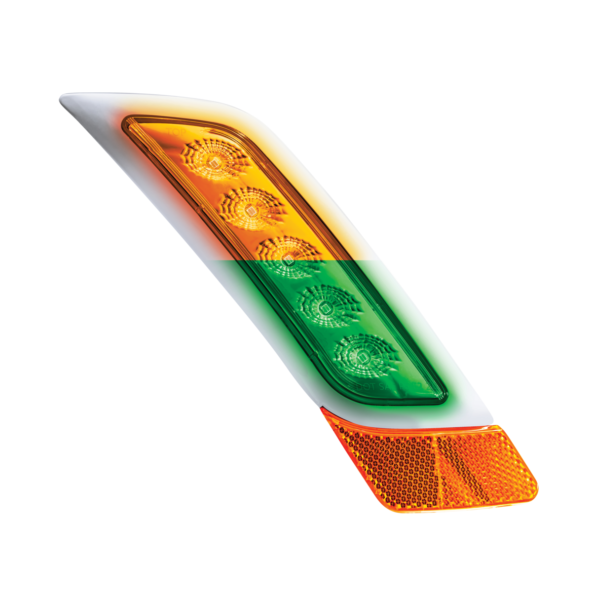 Double Fury 5 LED Fender Turn Signal Light For 2012-2021 Peterbilt 579-Amber & Green LED,Passenger