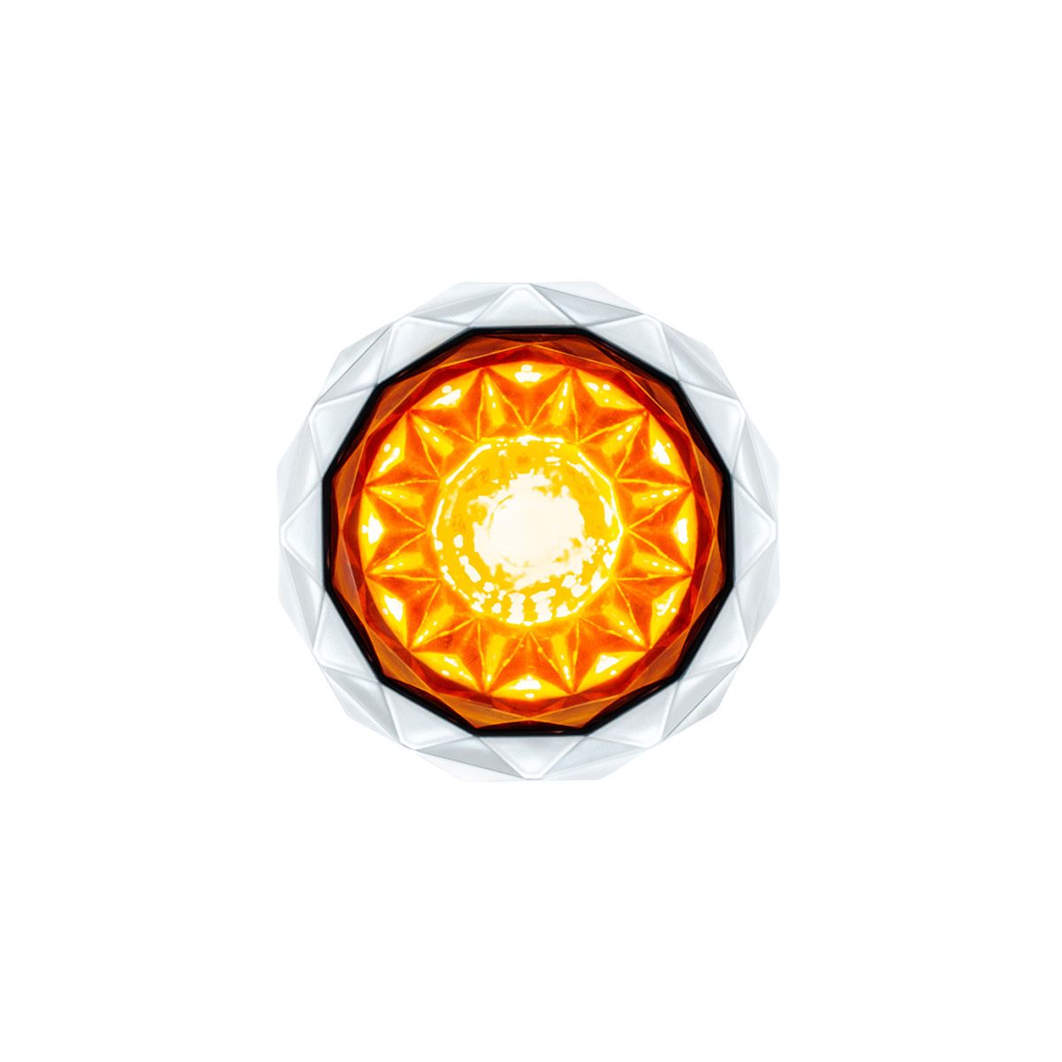 2 LED Dual Function Mini Crystal Watermelon Light (Clearance/Marker)-Amber LED/Amber Lens