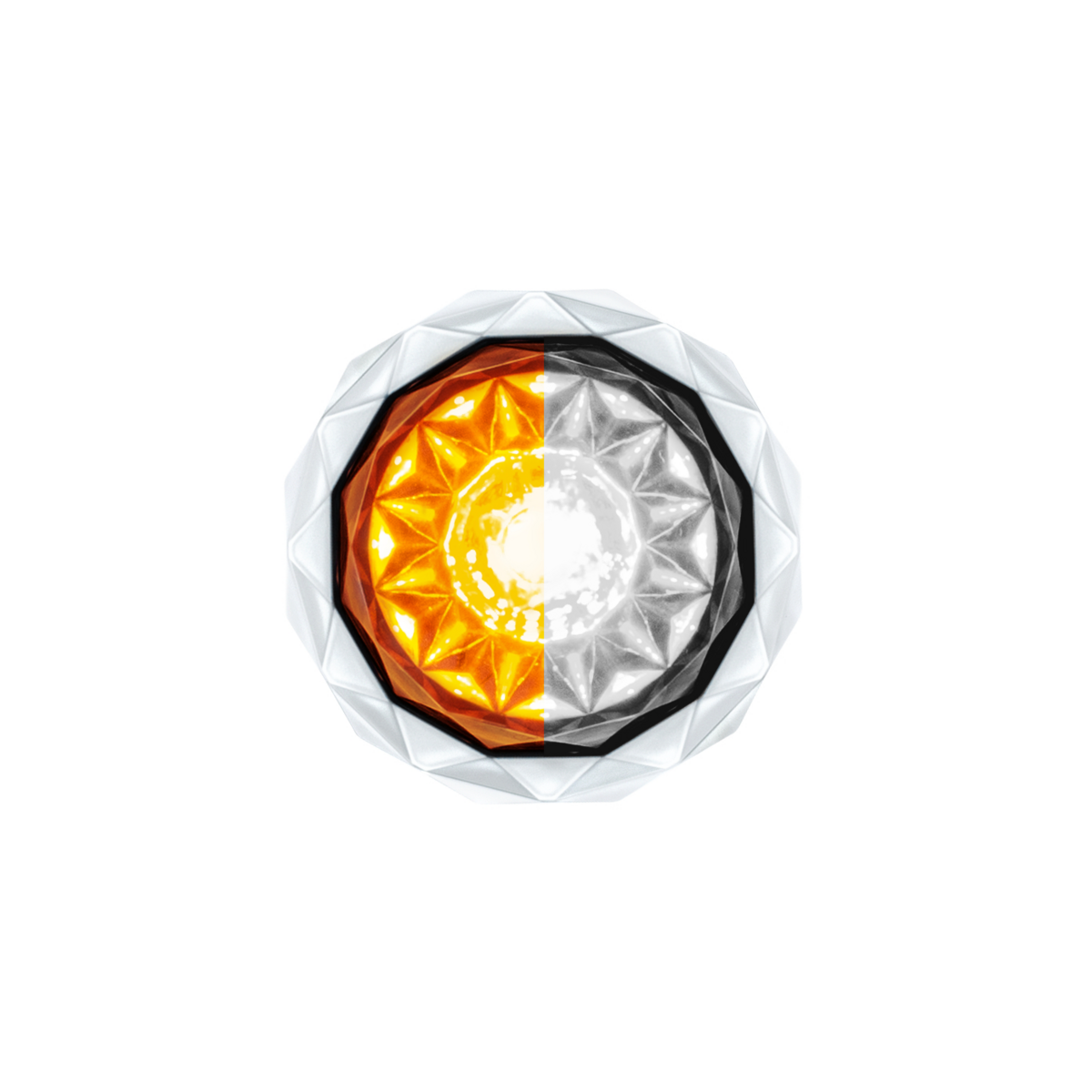 Double Fury 4 LED Dual Function 1-1/8" Crystal Watermelon Light-Amber & White LED