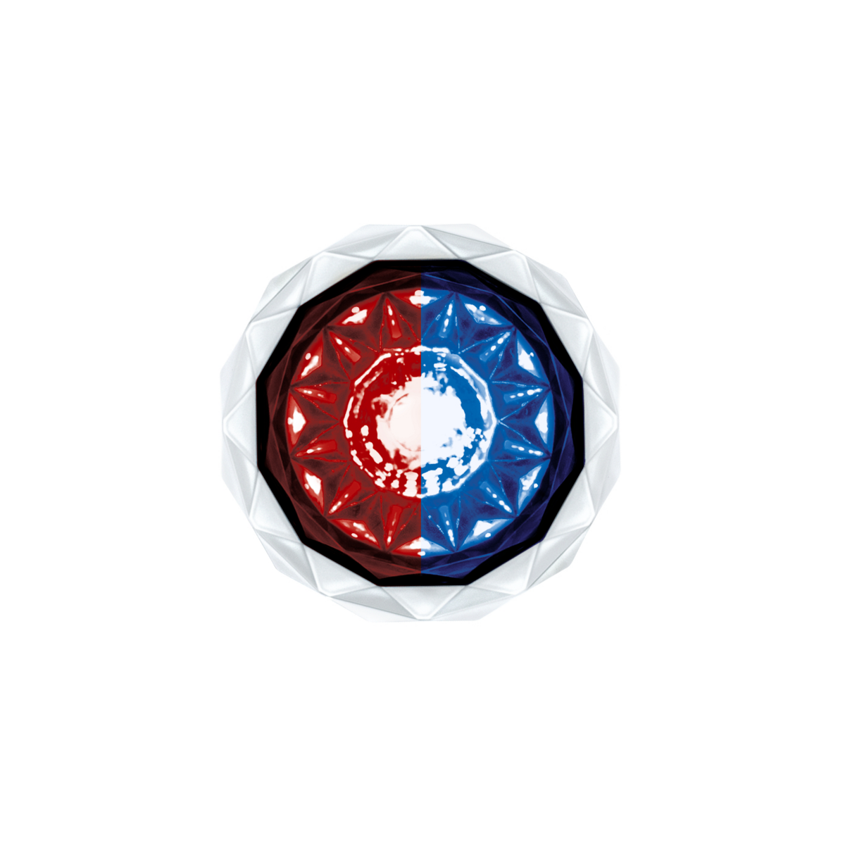 Double Fury 4 LED Dual Function 1-1/8" Crystal Watermelon Light-Red & Blue LED