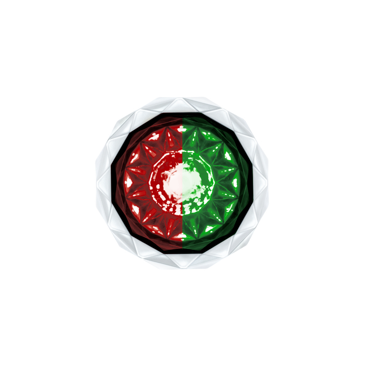 Double Fury 4 LED Dual Function 1-1/8" Crystal Watermelon Light-Red & Green LED