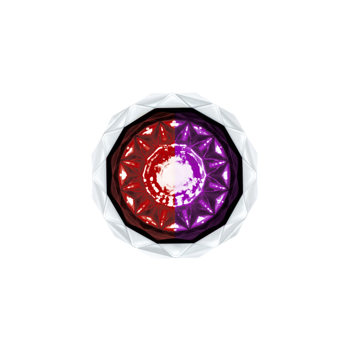 Double Fury 4 LED Dual Function 1-1/8" Crystal Watermelon Light-Red & Purple LED