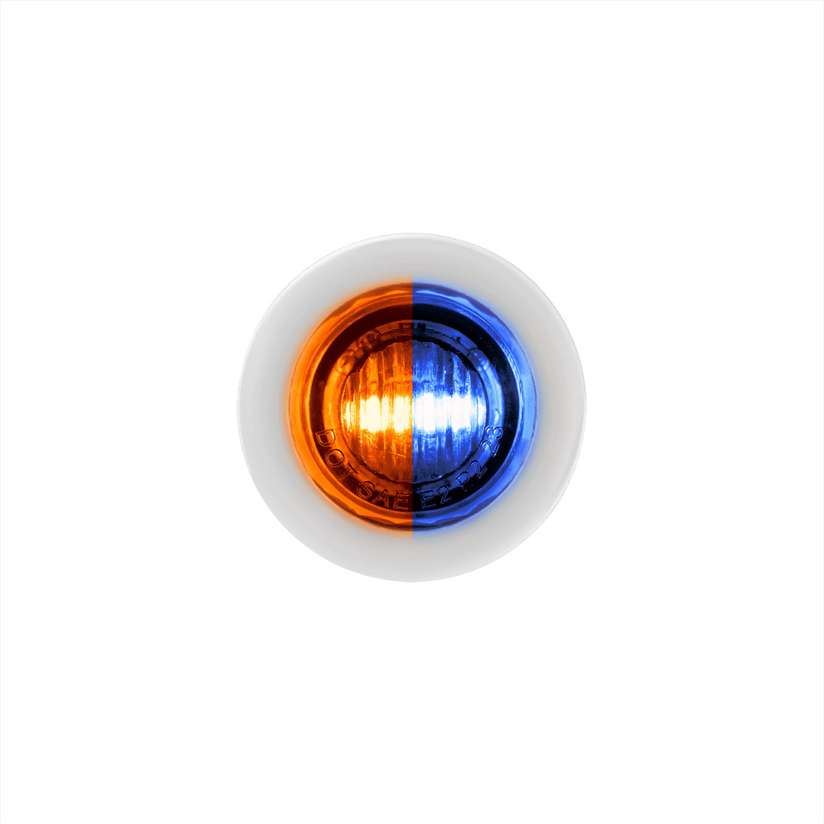 2 LED 3/4" Mini Dual Function Double Fury Light (Clearance/Marker) - Amber & Blue LED/Clear Lens