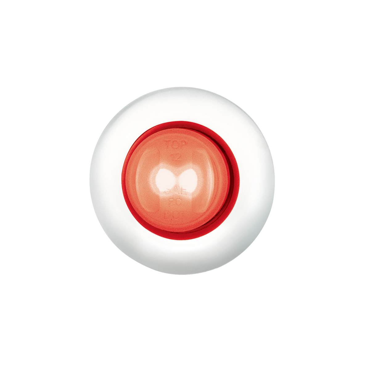 GloLight 2 LED 3/4" Mini Light (Clearance/Marker) With Stainless Steel Trim-Red LED/Clear Lens