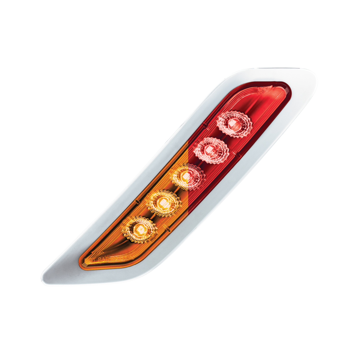 Double Fury 5 LED Door Turn Signal Light For 2012-2021 Peterbilt 579-Amber & Red LED, Passenger