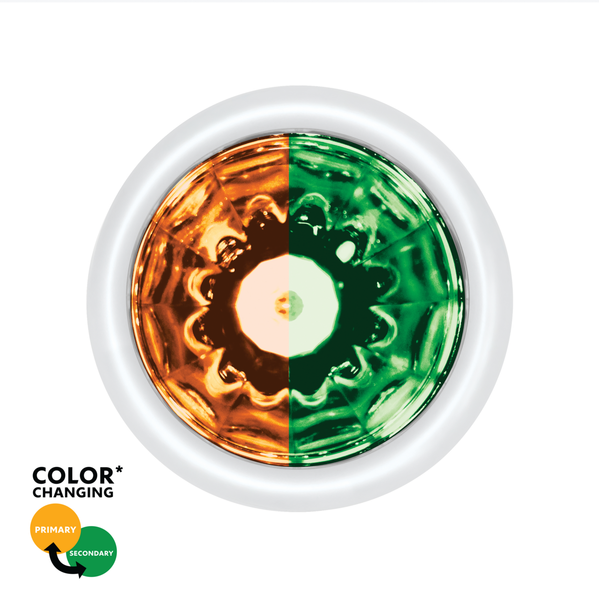 Double Fury UltraBurst 9 LED Dual Function 1-1/2" Watermelon Clearance/Marker Light-Amber & Green LE