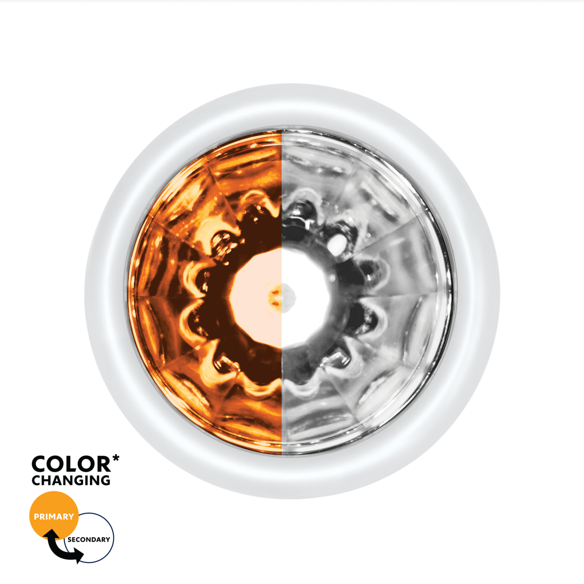 Double Fury UltraBurst 9 LED Dual Function 1-1/2" Watermelon Clearance/Marker Light-Amber & White LE