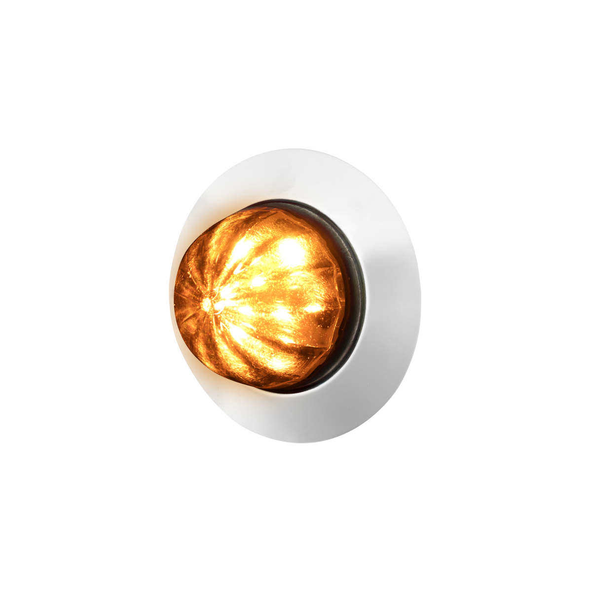 6 LED Dual Function 1-1/4" Watermelon Light W/ Stainless Steel Bezel(Clearance/Marker)-Amber LED/Cle