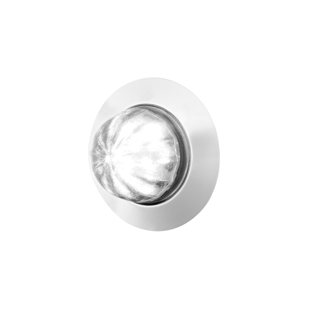 6 LED Dual Function 1-1/4" Watermelon Light W/Stainless Steel Bezel(Auxiliary/Utility)-White LED/Cle