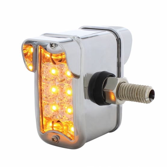 10 LED Dual Function Reflector Double Face Light W/Visor - Vertical Side Mount - Amber & Red LED/Cle