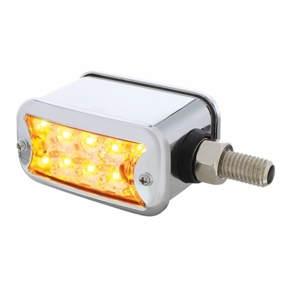 20 LED Dual Function Reflector Double Face Light W/Bezel - Horizontal Mount -Amber & Red LED/Clear L