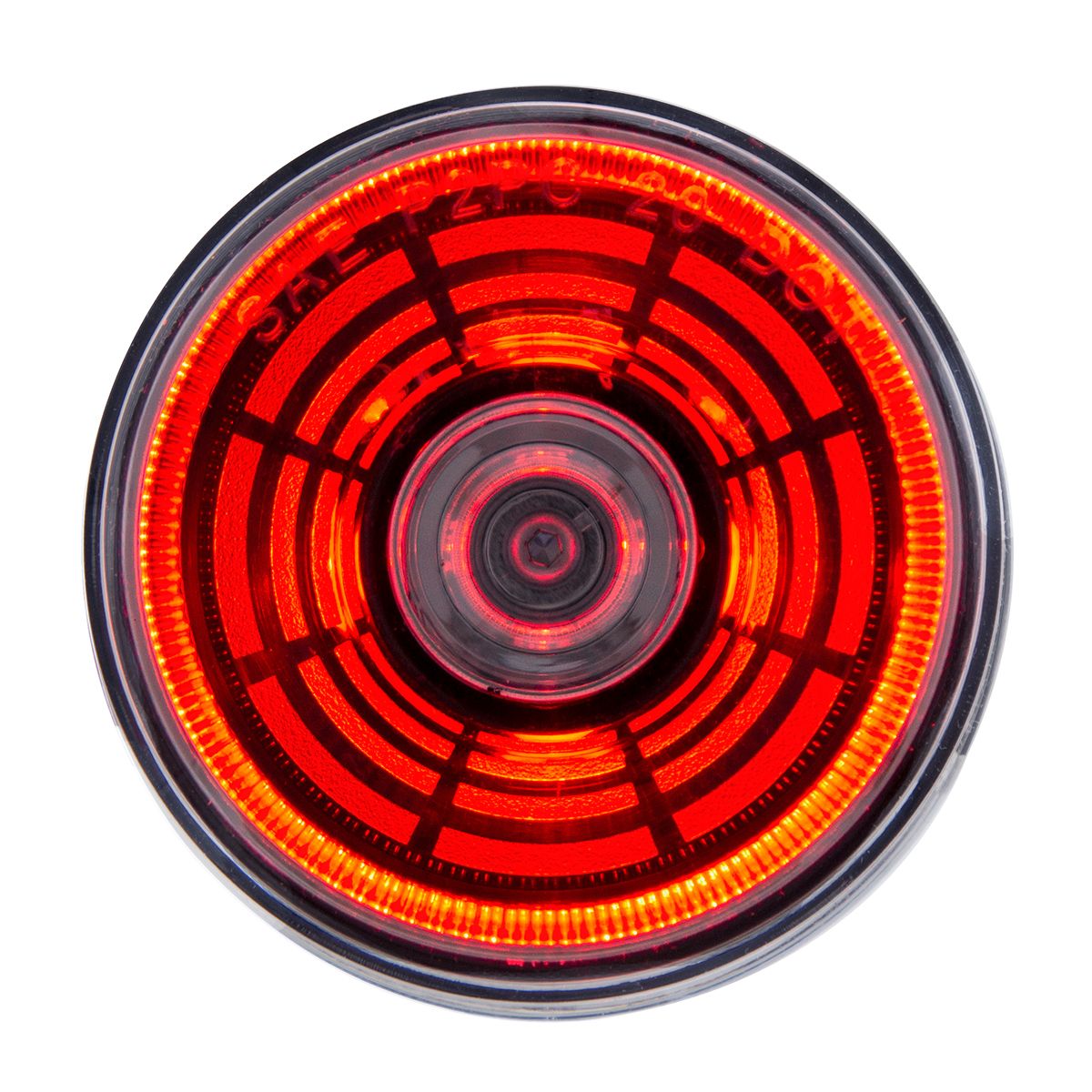 4 LED 2-1/2" Round Abyss Light (Clearance/Marker) - Red LED/Clear Lens