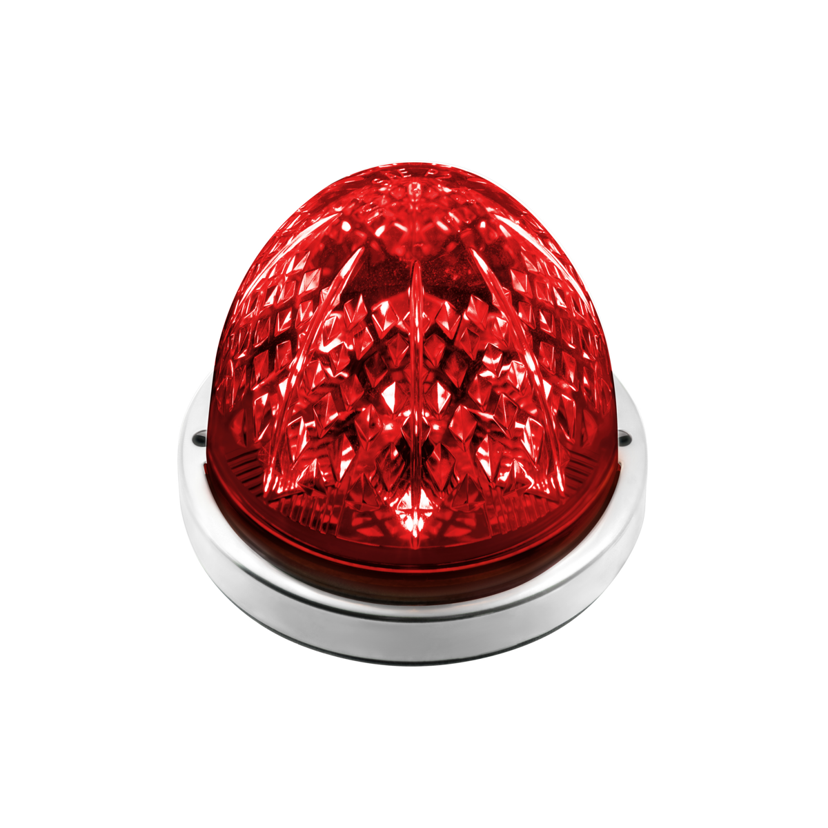 Crystal-Comet 9 LED Dual Function Watermelon Light With Stainless Steel Bezel-Red LED/Red Lens