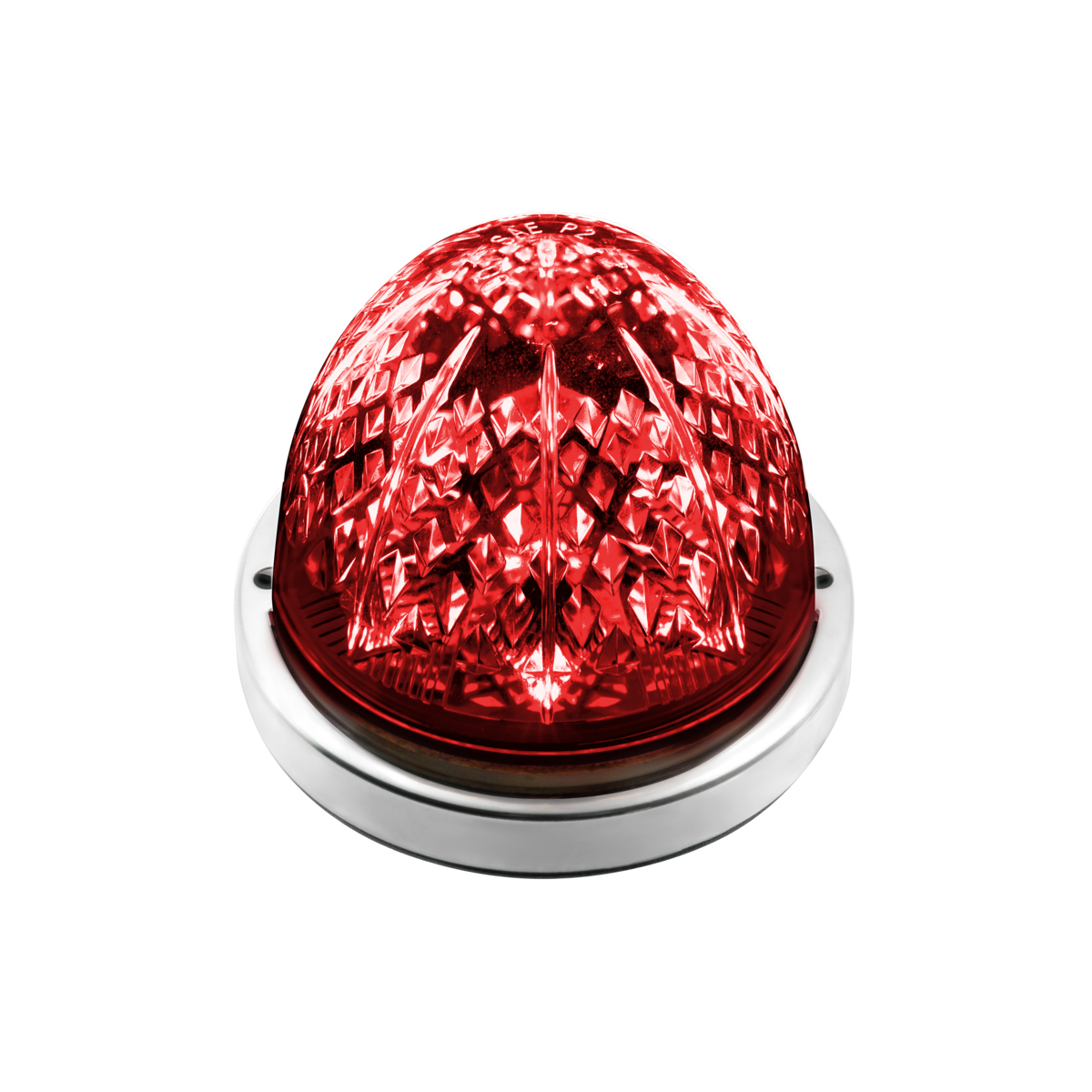 Crystal-Comet 9 LED Dual Function Watermelon Light With Stainless Steel Bezel-Red LED/Clear Lens