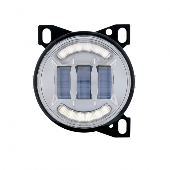 18 LED Fog Light With LED Light Bar For Peterbilt 579 (2012-2021) & Kenworth T660 (2007-2017)-Chrome