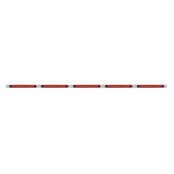 94" Stainless Steel Light Bracket - 19 LED 17-1/4" Light Bar x 5 With Red LED/Red Lens With Bezel