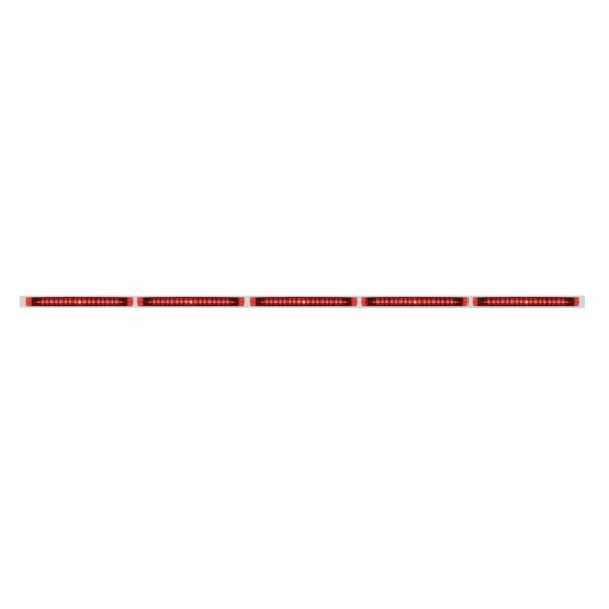 94" Stainless Steel Light Bracket - 19 LED 17-1/4" Light Bar x 5 With Red LED/Red Lens