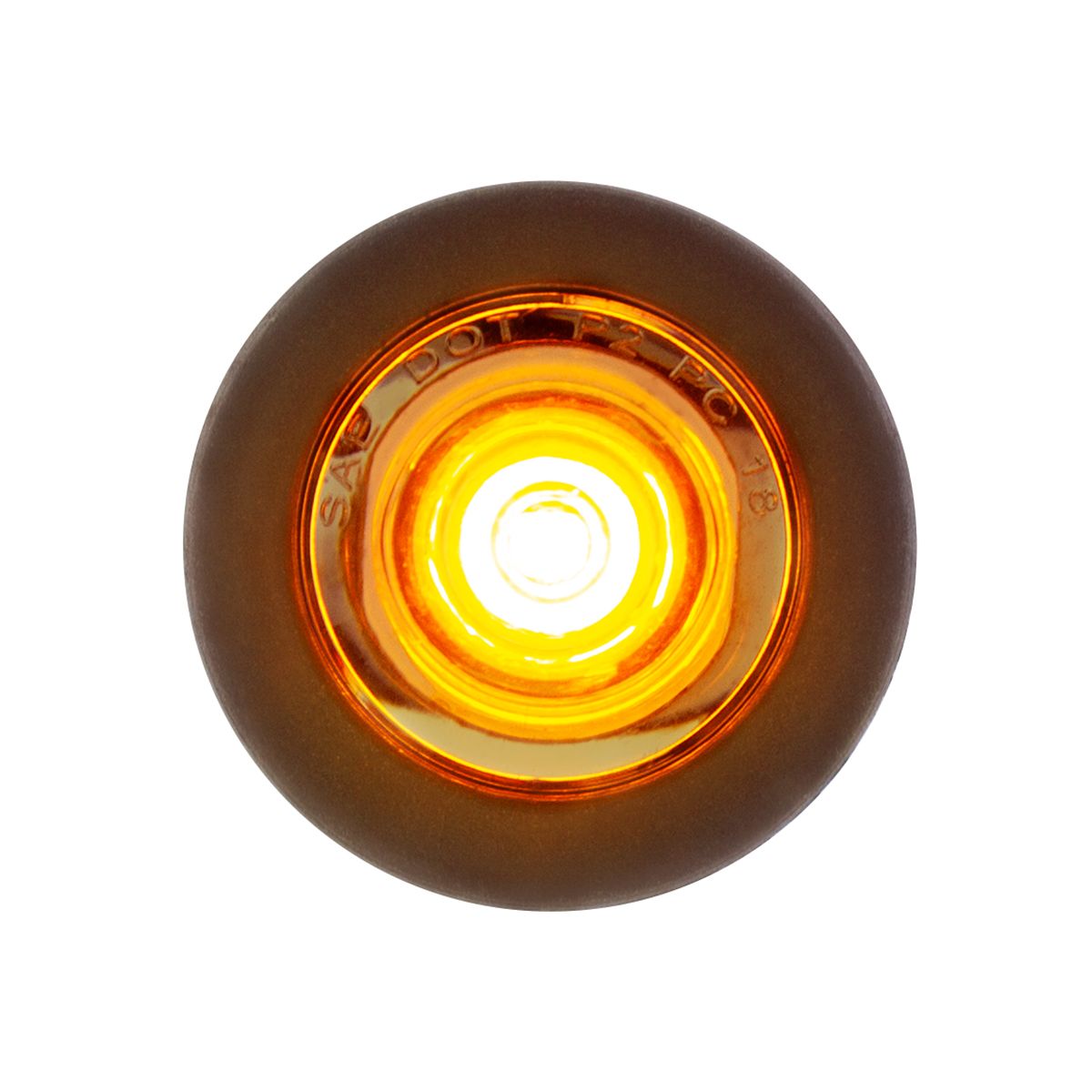 1 LED 3/4" Mini Clearance Light Amber LED With Clear Lens With Rubber Grommet (Bulk)
