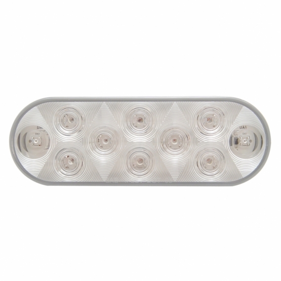10 LED 6" Oval Utility Light - White LED/Clear Lens (Bulk)