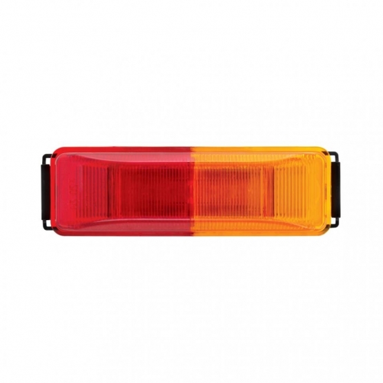6 LED Rectangular Fender Mount Light (Clearance/Marker) With Amber & Red Lens, And Black Bracket (Bu