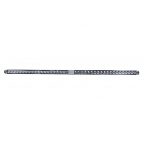 Dual 14 LED 12" Reflector Light Bars With Bezel - Amber LED/Clear Lens