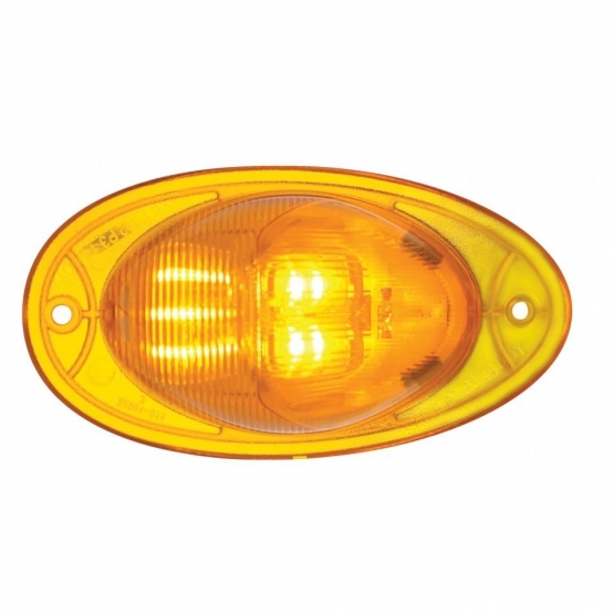 7 LED Turn Signal Light For 2008-2017 Freightliner Cascadia - Dome Lens, Amber LED/Amber Lens