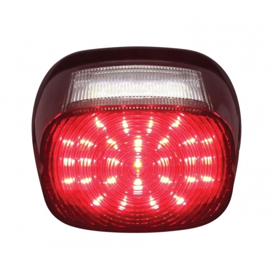 29 LED Tail Light For Harley Motorcycle With 4 LED License Light - Red LED/Smoked Lens