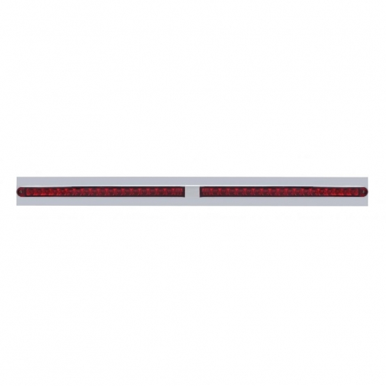 Chrome Top Mud Flap Plate With Two 19 LED 24" Reflector Light Bars - Red LED/Red Lens (Each)