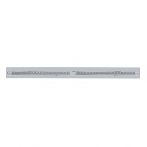 Chrome Top Mud Flap Plate With Two 19 LED 24" Reflector Light Bars - Red LED/Clear Lens (Each)