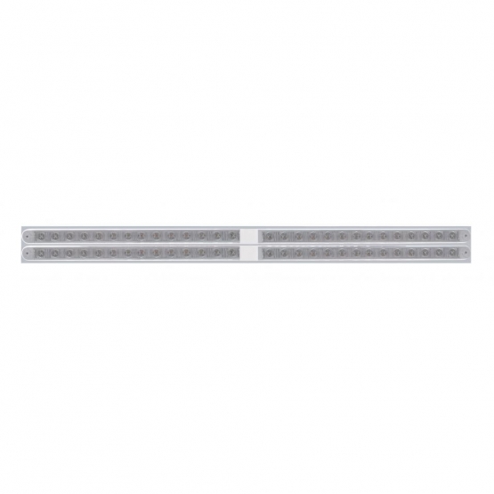 Chrome Top Mud Flap Plate With Four 14 LED 24" Light Bars - Red LED/Clear Lens (Each)