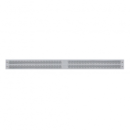 Chrome Top Mud Flap Plate With Four 19 LED 24" Reflector Light Bars - Red LED/Clear Lens (Each)