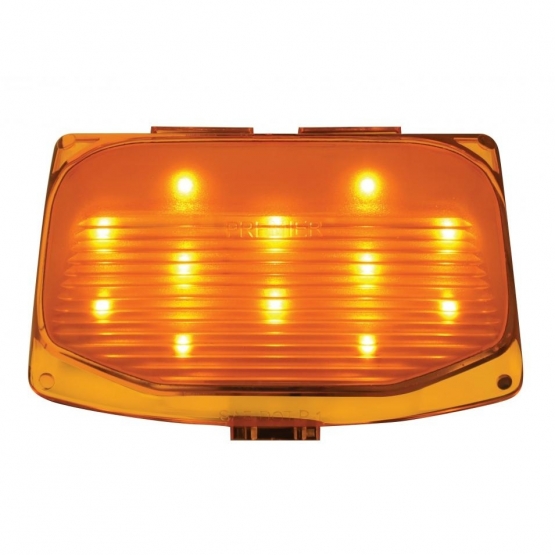 12 LED Front Fender Tip Light For Harley Motorcycle- Amber LED/Amber Lens