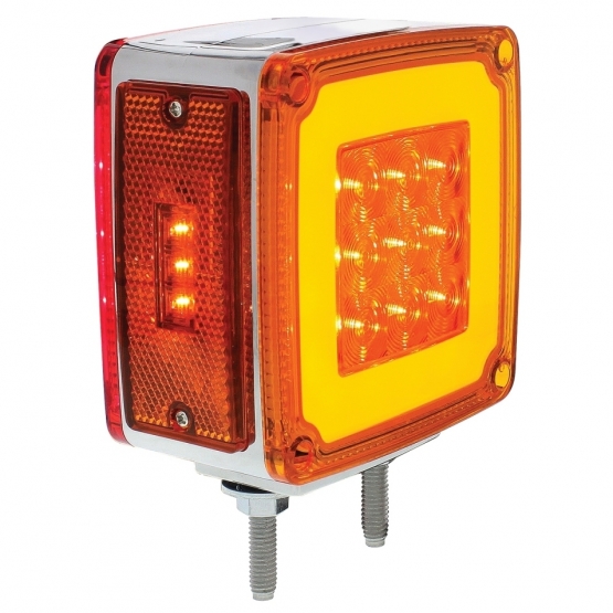 53 LED Double Stud Double Face GloLight With Side Marker (Turn Signal) Passenger - Amber & Red LED/A