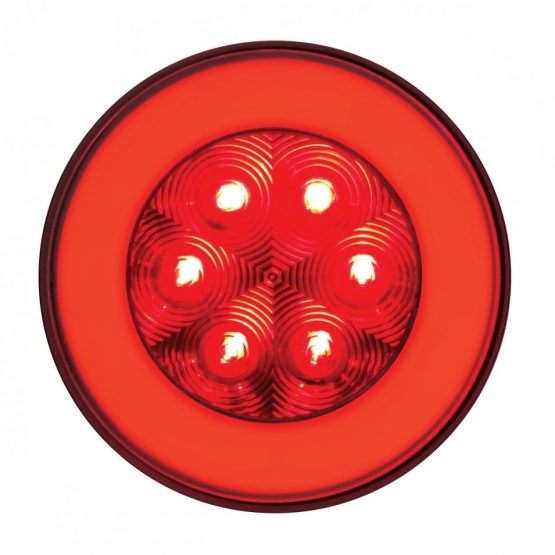 21 LED 4" Round GloLight (Stop, Turn & Tail) - Red LED/Red Lens (Bulk)
