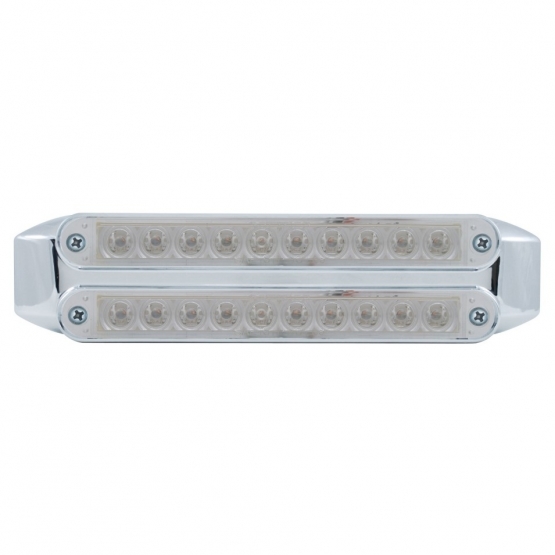 Dual 10 LED 6-1/2" Turn Signal Light Bars - Amber LED/Clear Lens