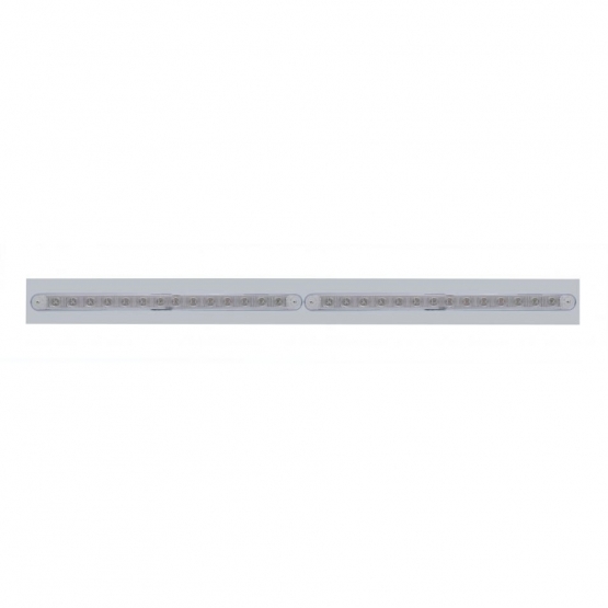 Chrome Top Mud Flap Plate With Two 14 LED 12" Light Bars - Red LED/Clear Lens (Each)