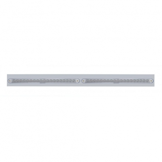 Chrome Top Mud Flap Plate With Two 19 LED 12" Reflector Light Bars - Red LED/Clear Lens (Each)
